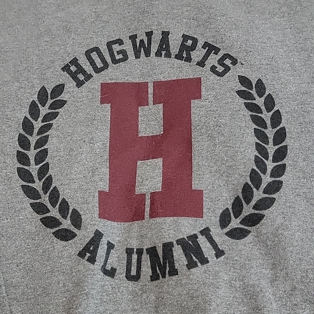 Harry Potter Hogwarts Alumni Gray Crew Neck Sweatshirt size Med Wizzards Witches